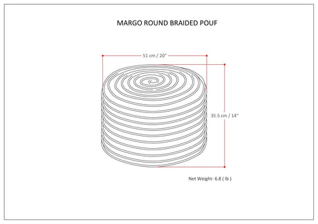 Round Blue Fabric Pouf With Supportive Polystyrene Filling - Omega Lifestyles