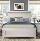 Queen Farmhouse White Wood Panel Bed Frame - Omega Lifestyles