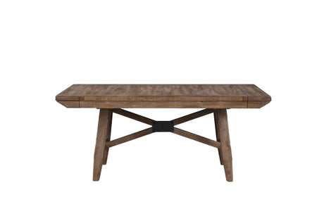 7-Piece Distressed Wood Modern Ranch Dining Set - Omega Lifestyles