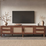 Modern 78-Inch Solid Wood Media Console TV Stand - Omega Lifestyles