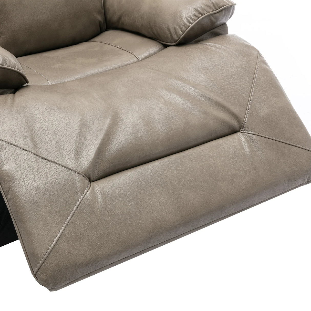 Modern 3-Seater Grey Leather Gel Recliner Chair With LED Light - Omega Lifestyles