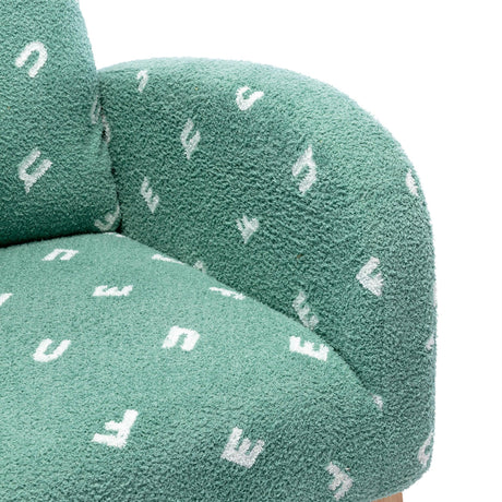 Green Boucle Foam Nursery Rocking Chair With Side Pocket - Omega Lifestyles