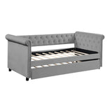 Twin Upholstered Tufted Daybed With Trundle Solid Wood - Omega Lifestyles