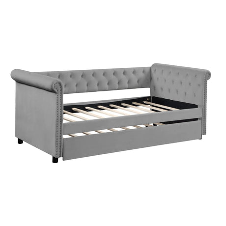 Twin Upholstered Tufted Daybed With Trundle Solid Wood - Omega Lifestyles