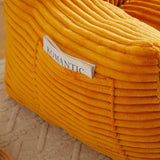 Giant Corduroy Bean Bag Chair With Armrests And Footstool - Omega Lifestyles