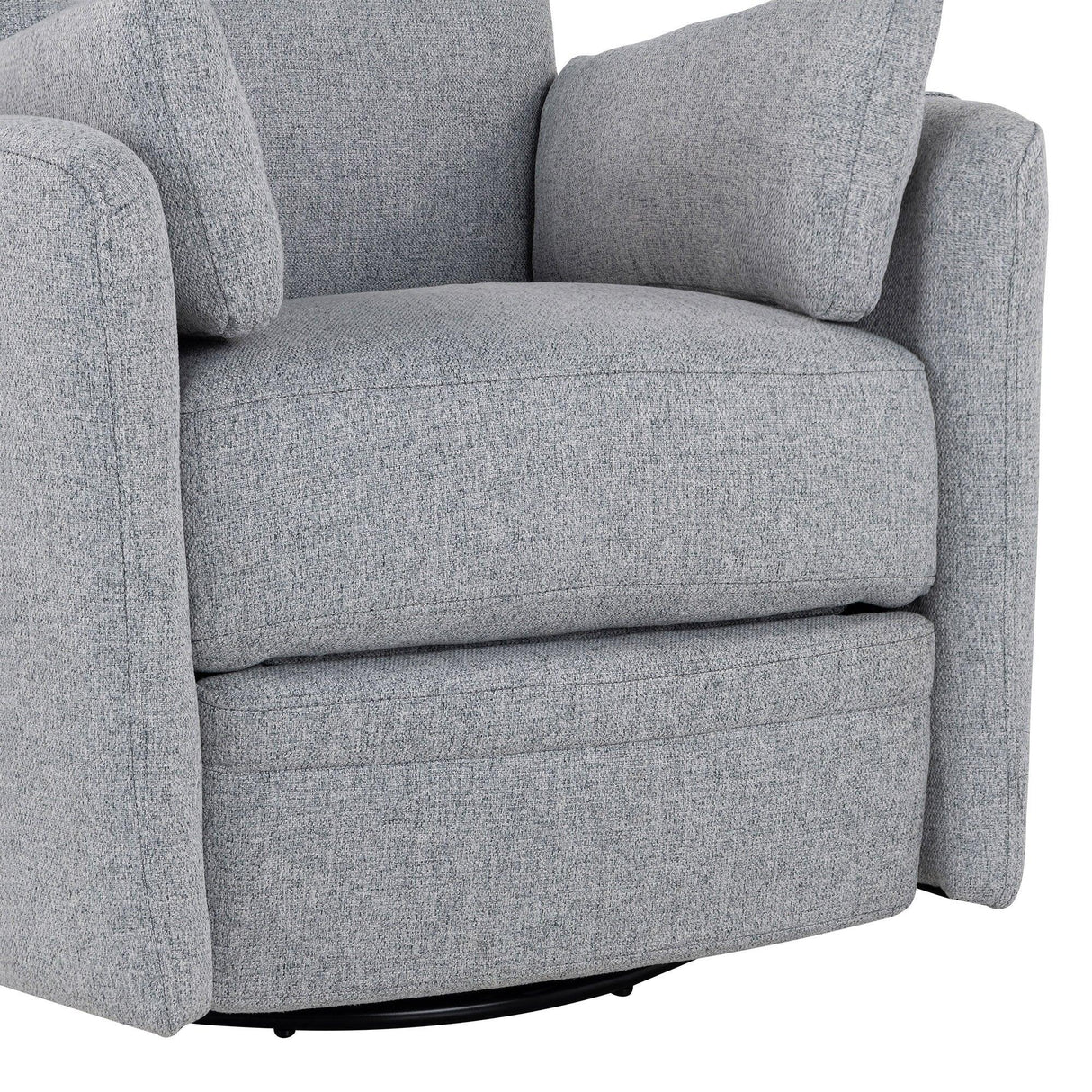 Manual Rocker Swivel Linen Upholstered Recliner Chair With Pillows - Omega Lifestyles