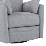 Manual Rocker Swivel Linen Upholstered Recliner Chair With Pillows - Omega Lifestyles