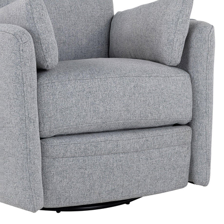 Manual Rocker Swivel Linen Upholstered Recliner Chair With Pillows - Omega Lifestyles