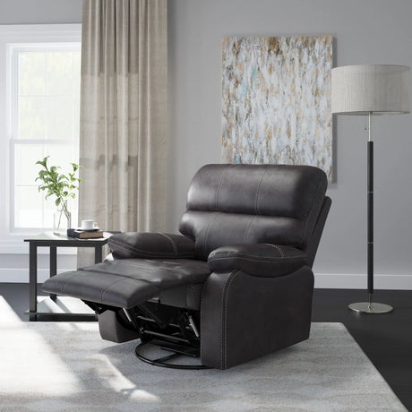 Gray Fabric Swivel Gliding Recliner Chair - Omega Lifestyles