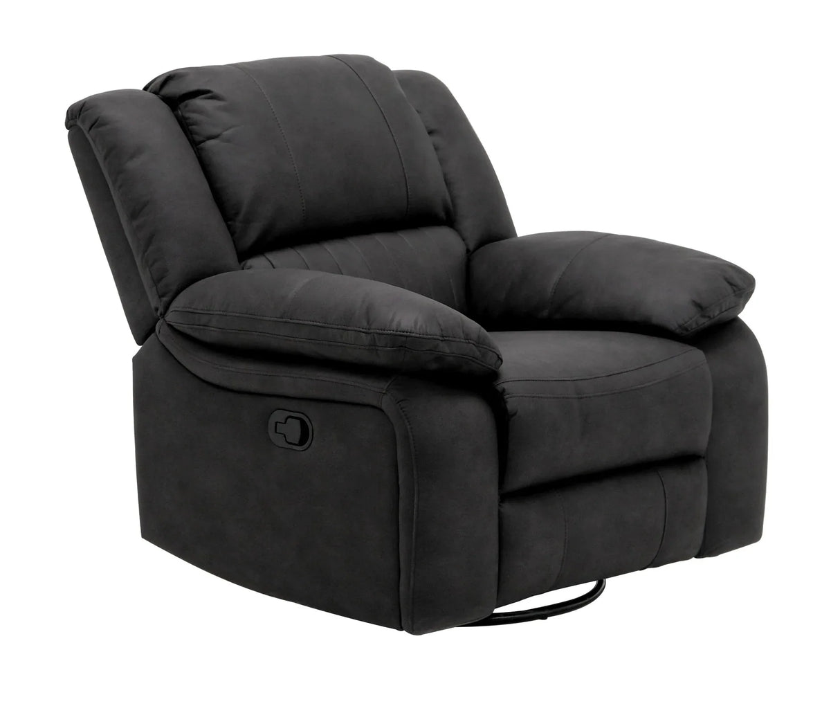 Black Fabric Swivel Gliding Recliner Chair - Omega Lifestyles