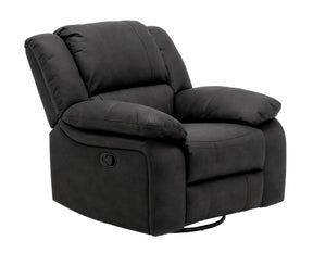 Black Fabric Swivel Gliding Recliner Chair - Omega Lifestyles