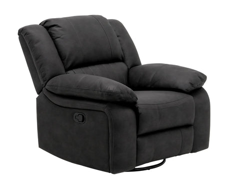 Black Fabric Swivel Gliding Recliner Chair - Omega Lifestyles