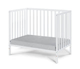 3-in-1 Convertible White Solid Wood Mini Crib With Mattress Pad - Omega Lifestyles