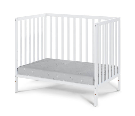 3-in-1 Convertible White Solid Wood Mini Crib With Mattress Pad - Omega Lifestyles