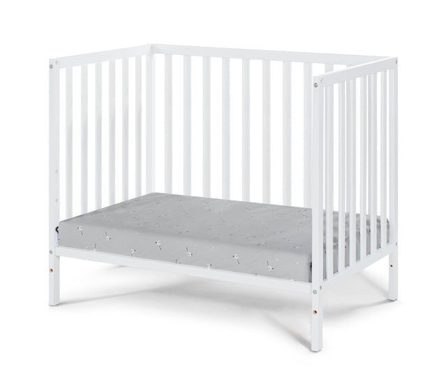 3-in-1 Convertible White Solid Wood Mini Crib With Mattress Pad - Omega Lifestyles