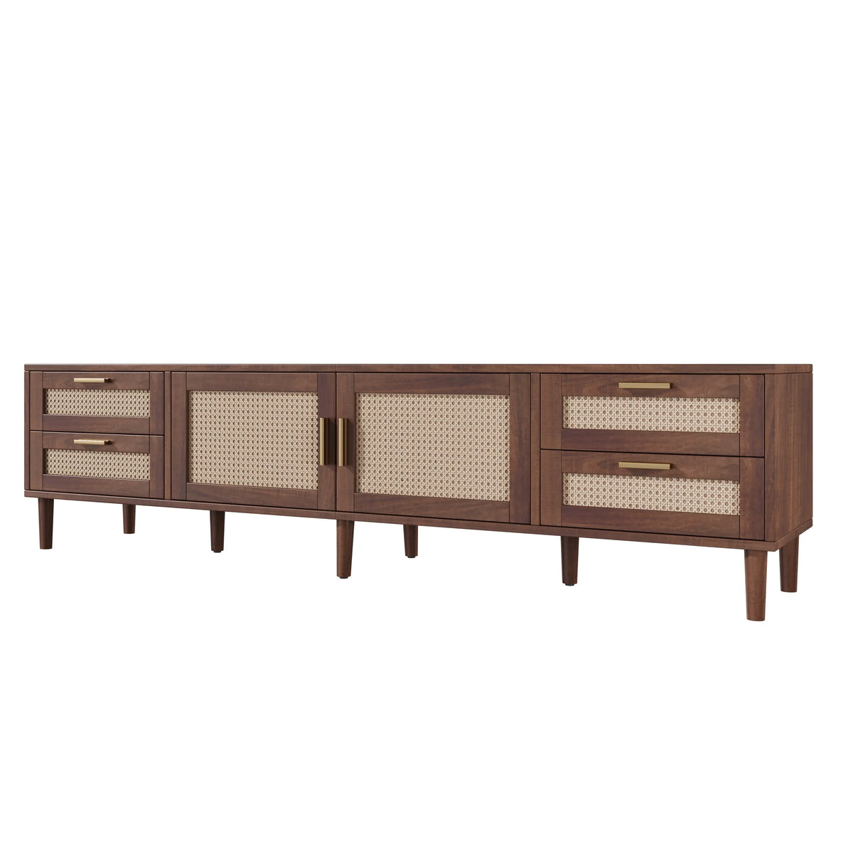 Modern 78-Inch Solid Wood Media Console TV Stand - Omega Lifestyles