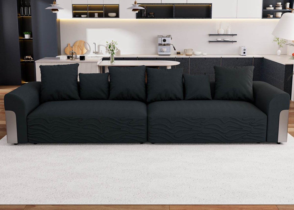 Oversized Modular Sectional Sofa With Chenille Cushions - Omega Lifestyles