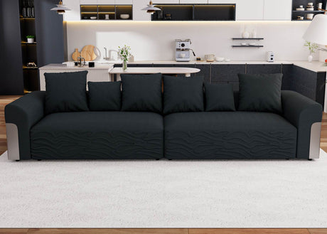 Oversized Modular Sectional Sofa With Chenille Cushions - Omega Lifestyles