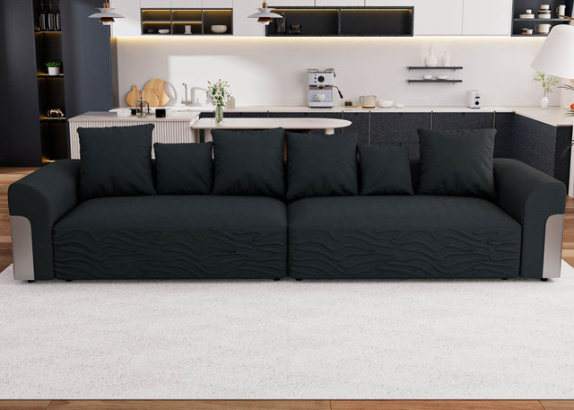 Oversized Modular Sectional Sofa With Chenille Cushions - Omega Lifestyles