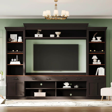 Farmhouse Mid-Century Walnut MDF TV Stand - Sleep Galleria