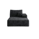 Modular Left-Facing Plush Corduroy Sleeper Sofa With Chaise