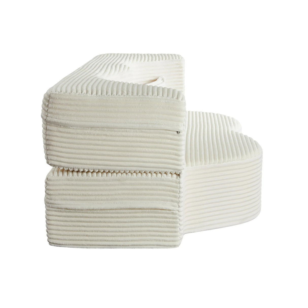 Full Size Plush Corduroy Foam-Filled Folding Sofa Bed With Pillows - Omega Lifestyles