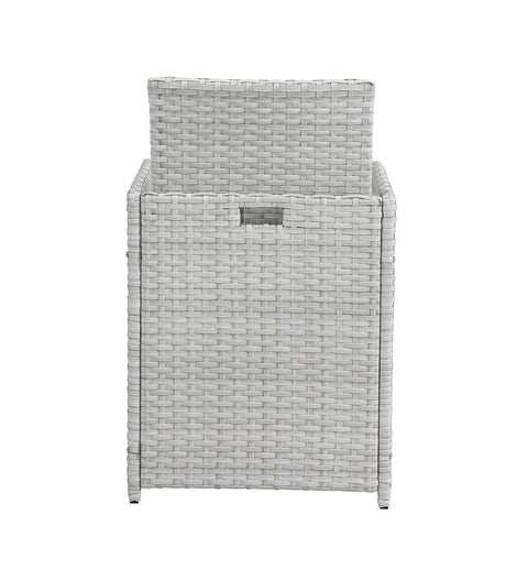 9-Piece Blue Fabric Wicker Outdoor Bistro Dining Set - Omega Lifestyles