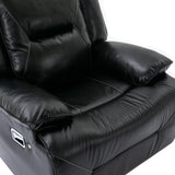 Manual Black Leather Gel Recliner Chair With LED Light Strip - Omega Lifestyles