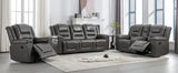 Grey Manual PU Upholstered Home Theater Recliner Chair Set - Omega Lifestyles