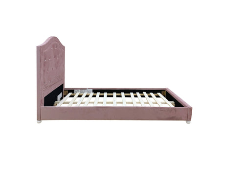 Twin Pink Fabric Upholstered Bed Frame - Omega Lifestyles