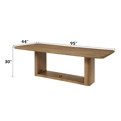 Contemporary Oak Veneer Synthetic Wood Dining Table - Omega Lifestyles