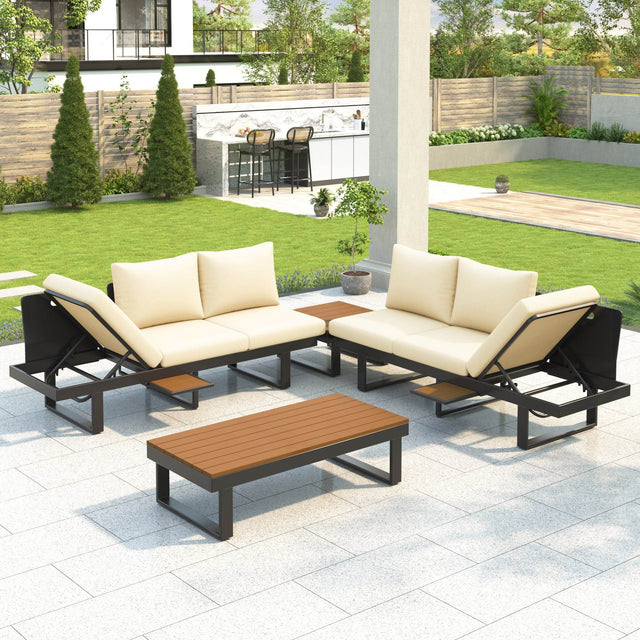 Adjustable Reclining Outdoor Sectional Patio Furniture Set - Omega Lifestyles