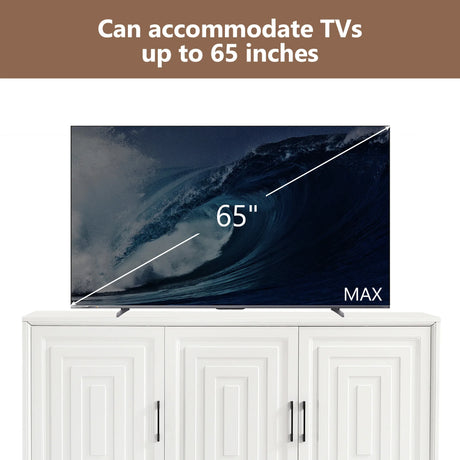 Modern White Particle Board MDF TV Stand Cabinet - Omega Lifestyles