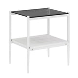 Set Of 3 Modern Tempered Glass Coffee End Tables - Sleep Galleria