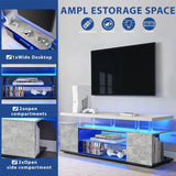 Gray Engineered Wood Gaming TV Stand Entertainment Console - Omega Lifestyles