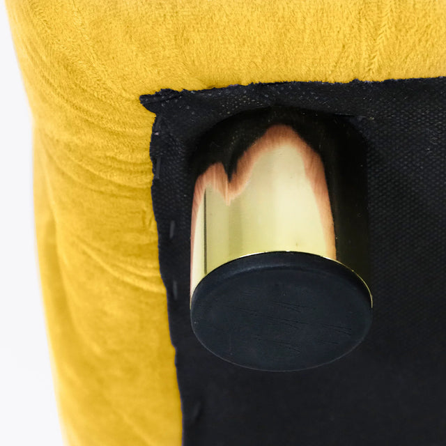 Yellow Velvet Dice-Shaped Storage Ottoman With Foam Seat - Omega Lifestyles