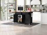 Farmhouse Style Rolling Kitchen Island With Power Outlet - Omega Lifestyles