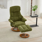 Soft Chenille Recliner Chair With Ottoman And Massage - Omega Lifestyles