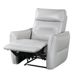 Contemporary Taupe Leather Match Single Power Recliner - Omega Lifestyles