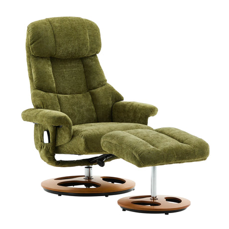Soft Chenille Recliner Chair With Ottoman And Massage - Omega Lifestyles