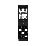 Modern Bar Cabinet With Twelve-Built-In Wine Rack and Drawers - Omega Lifestyles