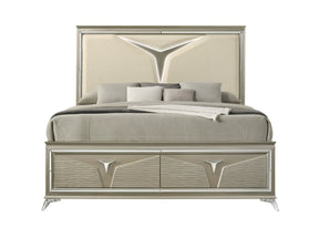 Modern Upholstered Wood Bed Frame With LED Headboard - Omega Lifestyles