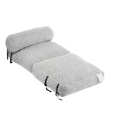 Soft Foldable Light Gray Faux-Fur Bean Bag Lounge Chair - Omega Lifestyles