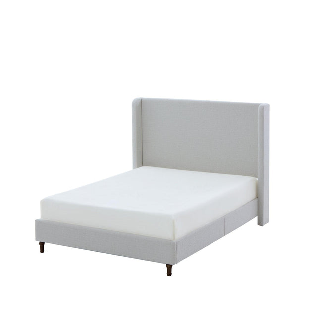 Queen Boucle Upholstered Bed Frame With Tall Headboard - Omega Lifestyles