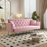 Convertible Velvet Foldable Sleeper Sofa With Adjustable Backrest