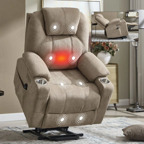 Power Lift Recliner Chair With 8-Point Massage And Heating - Omega Lifestyles