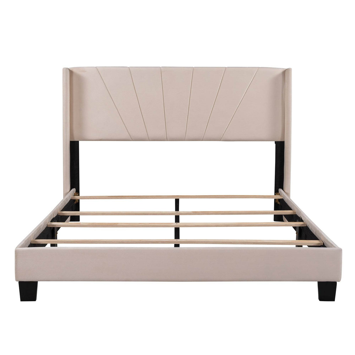 Queen Velvet Upholstered Platform Bed Frame - Omega Lifestyles