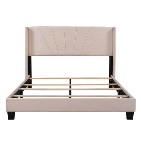 Queen Velvet Upholstered Platform Bed Frame - Omega Lifestyles
