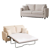 Modern Beige Sleeper Sofa Bed With Memory Foam Mattress - Omega Lifestyles