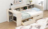 Twin Wood Platform Bed With Storage Drawers And Charging Station - Omega Lifestyles